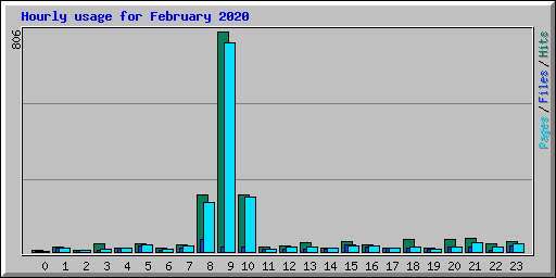 Hourly usage for February 2020