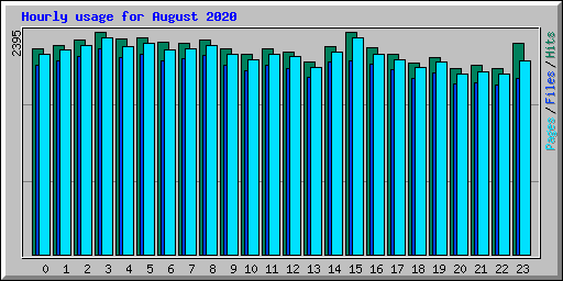 Hourly usage for August 2020